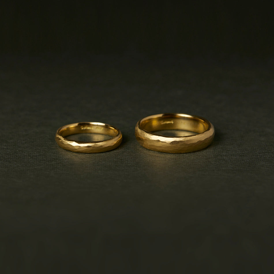 3.5mm Half Round Hammered Band | MR0134