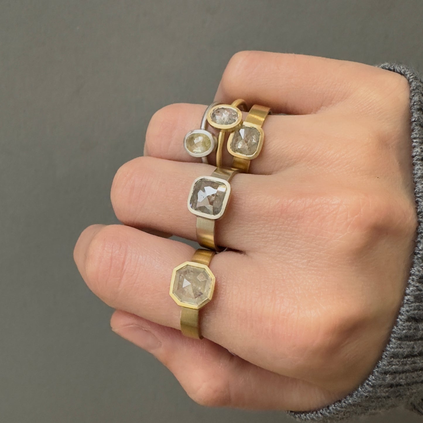 1.77 Carat One-of-a-Kind Rose Cut Milky Diamond Ring | DR213-OOAK