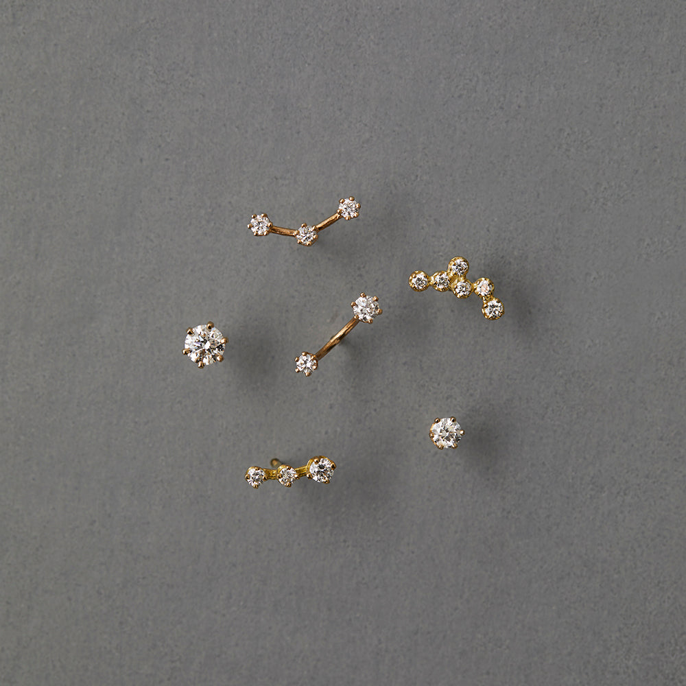 3mm White Diamond Studs | E1902W