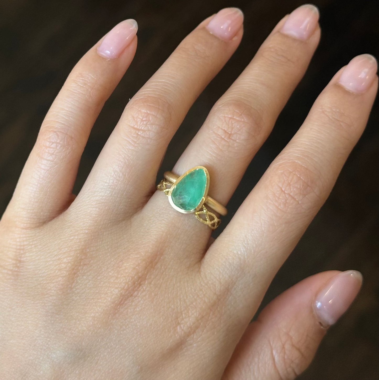 2.47 Carat One-of-a-Kind Rose Cut Emerald Ring | ER67-OOAK