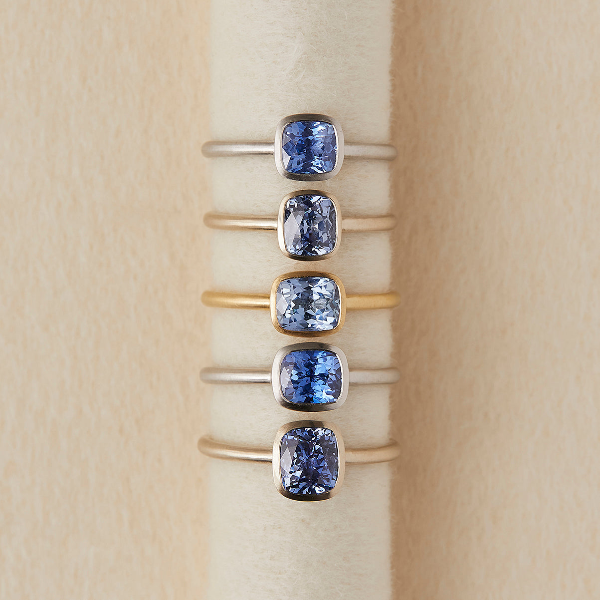 1.62 Carat Cushion Cut Cornflower Blue Sapphire Ring| SR80-OOAK