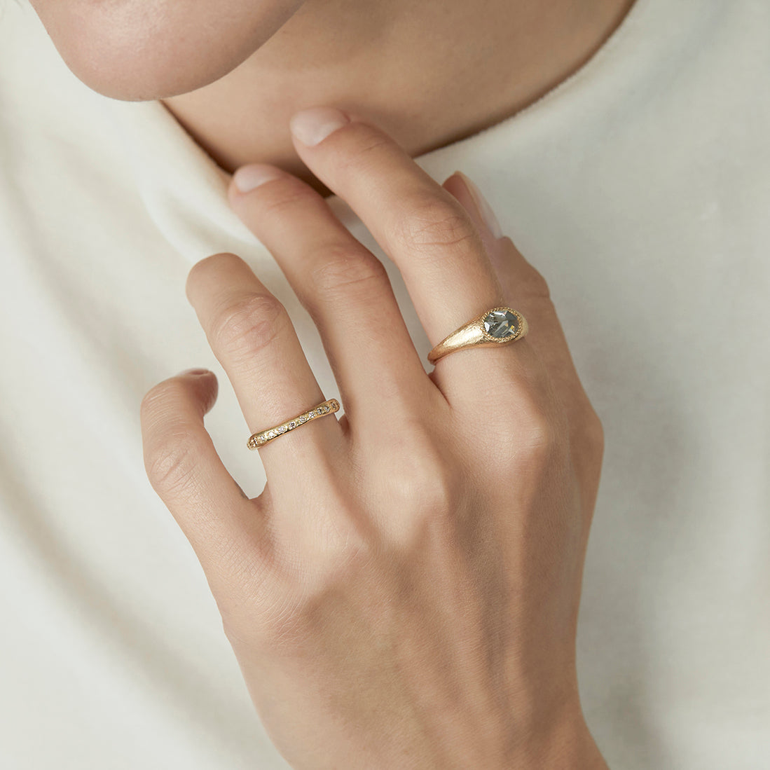 18K Yellow Gold on Model