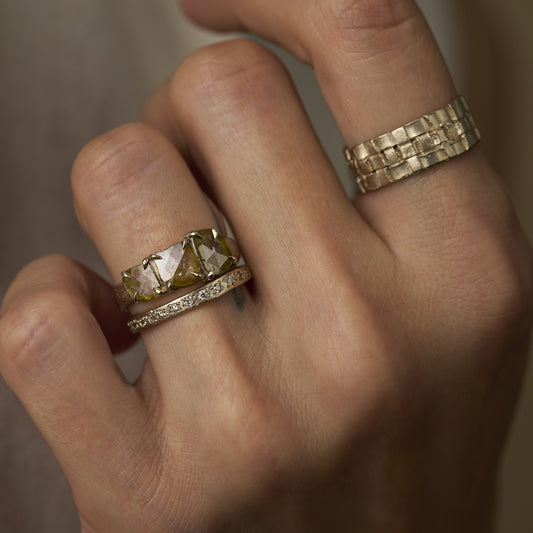 0.46 Carat One-of-a-Kind Sliced Yellow Ochre Diamond Ring | DR290-OOAK