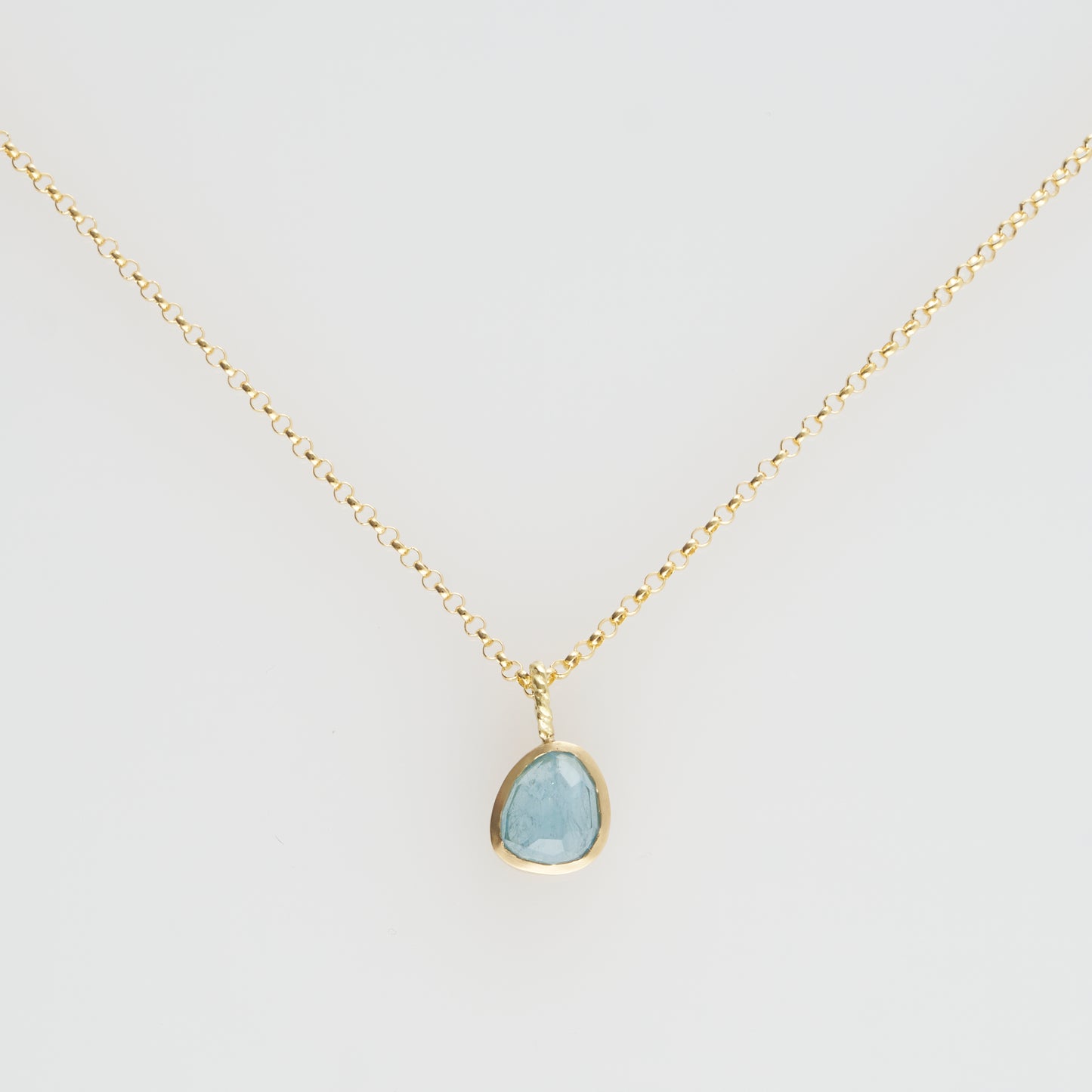 1.71 Carat One-of-a-Kind Rose Cut Aquamarine Necklace | AQN1-OOAK