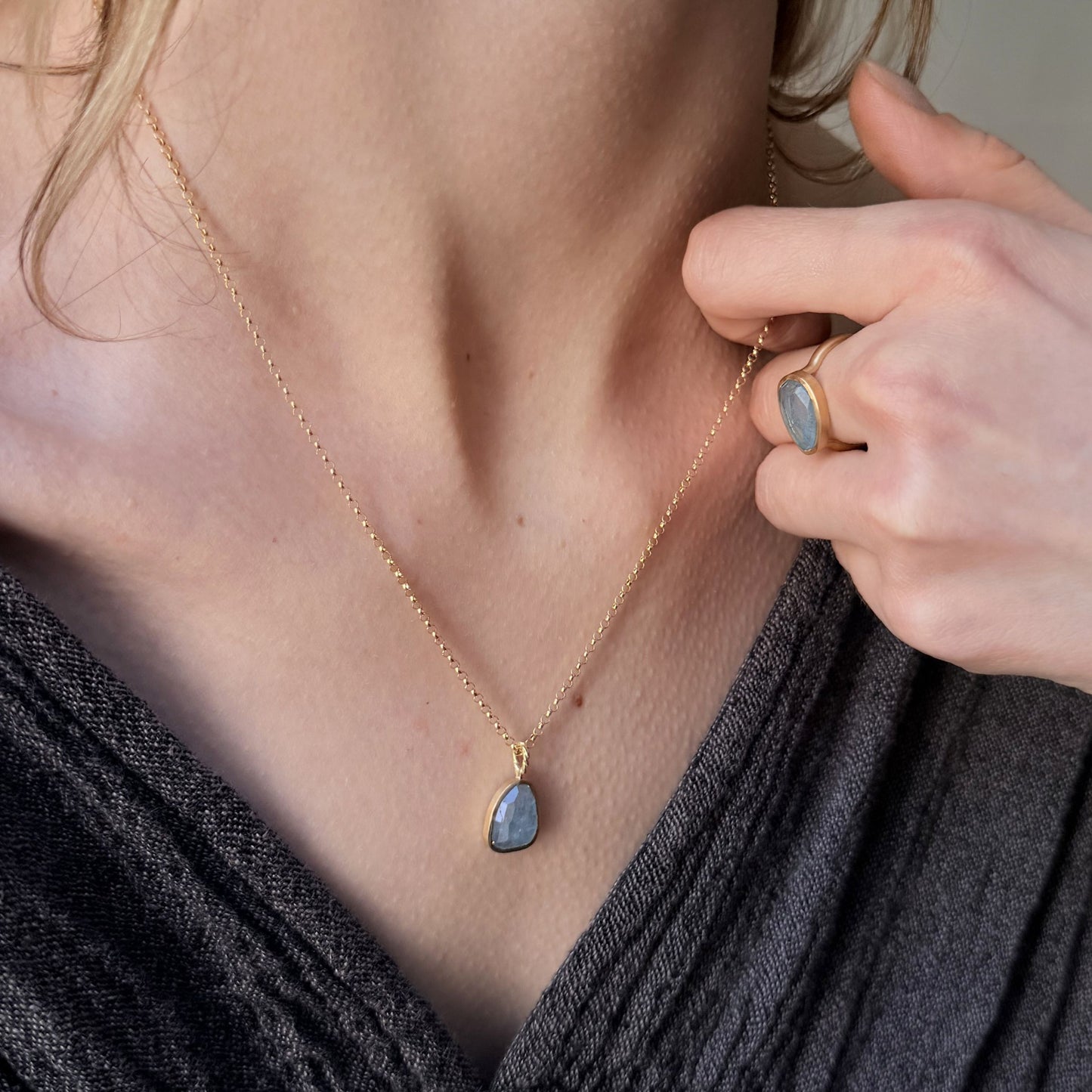 3 Carat One-of-a-Kind Rose Cut Aquamarine Ring | AQR2-OOAK