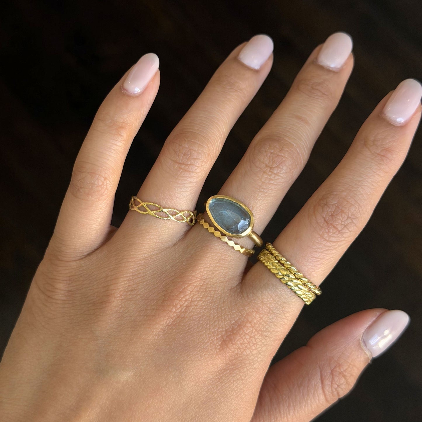 3 Carat One-of-a-Kind Rose Cut Aquamarine Ring | AQR2-OOAK