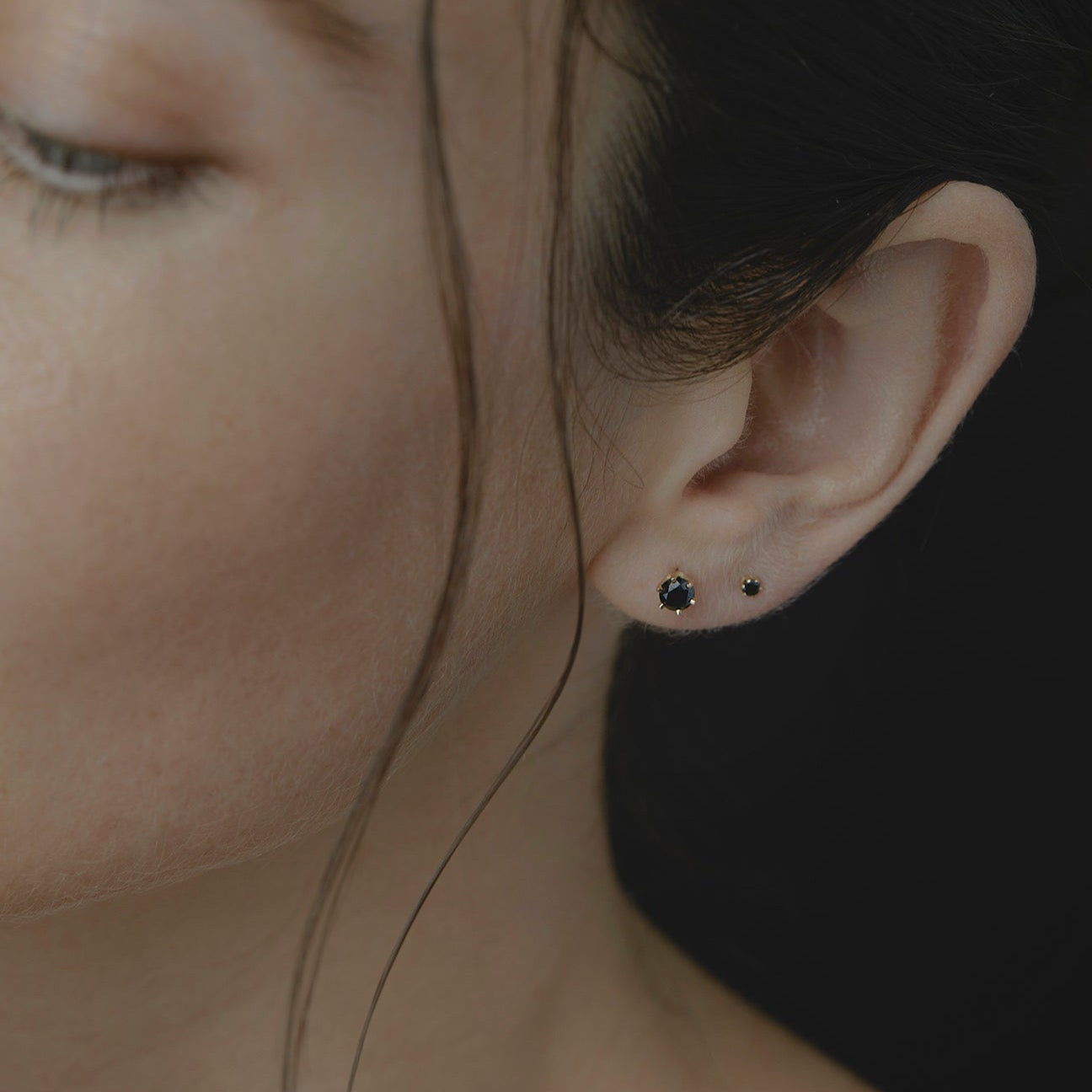 Baby Black Diamond Studs | E1901BK