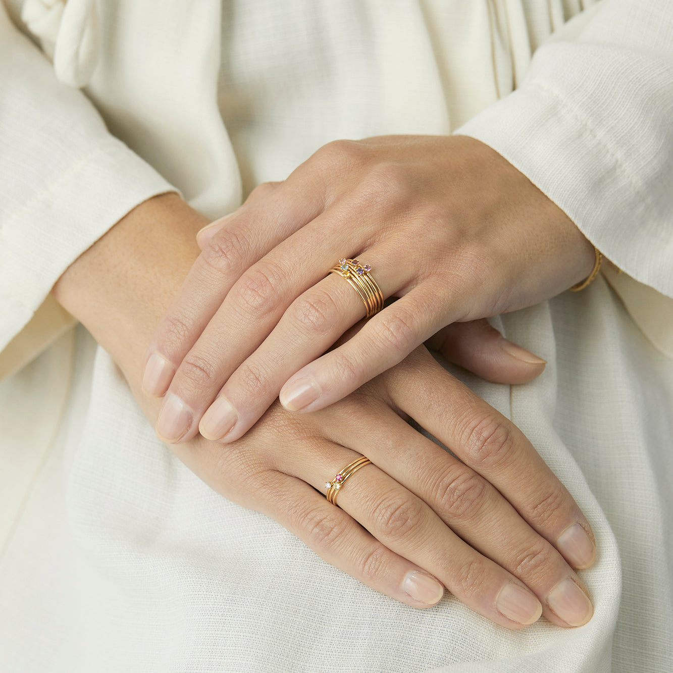 Baby White Diamond Ring | R1601W