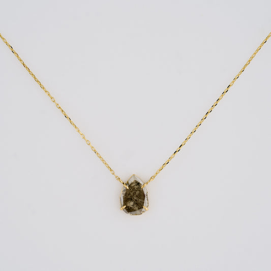 0.87 Carat One-of-a-Kind Sliced Salt and Pepper Diamond Necklace | DN34-OOAK