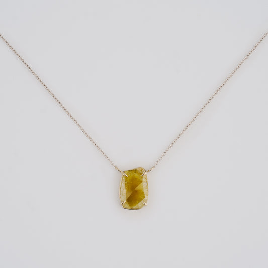 1.46 Carat One-of-a-Kind Sliced Yellow Ochre Diamond Necklace | DN37-OOAK