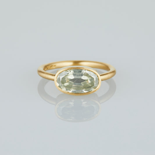 1.94 Carat One-of-a-Kind Antique Oval Cut Misty Light Blue-Grey Diamond Ring | DR184-OOAK