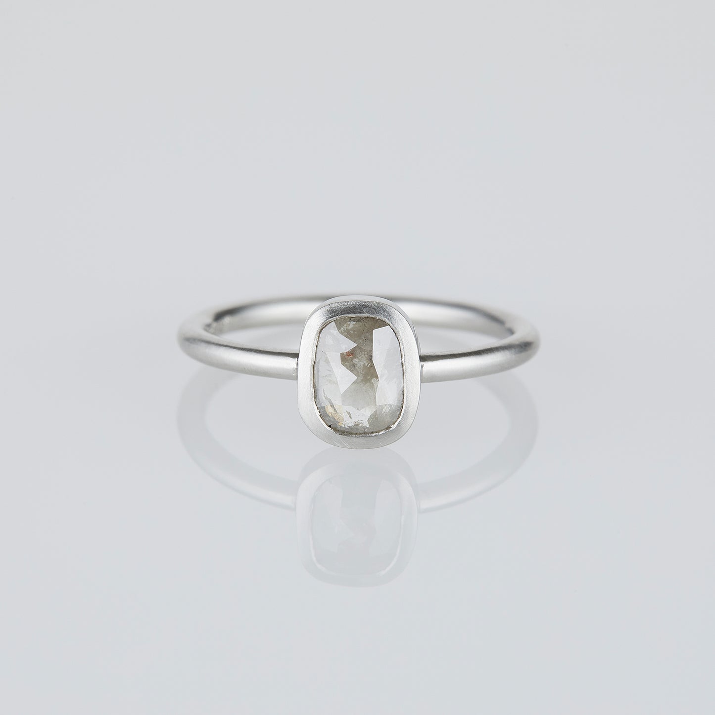 0.82 Carat One-of-a-Kind Rose Cut Grey Diamond Ring | DR189-OOAK