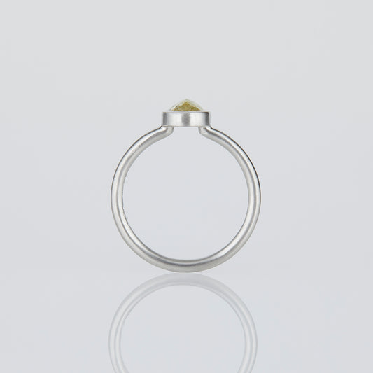 0.95 Carat One-of-a-Kind Rose Cut Light Yellow Diamond Ring | DR190-OOAK