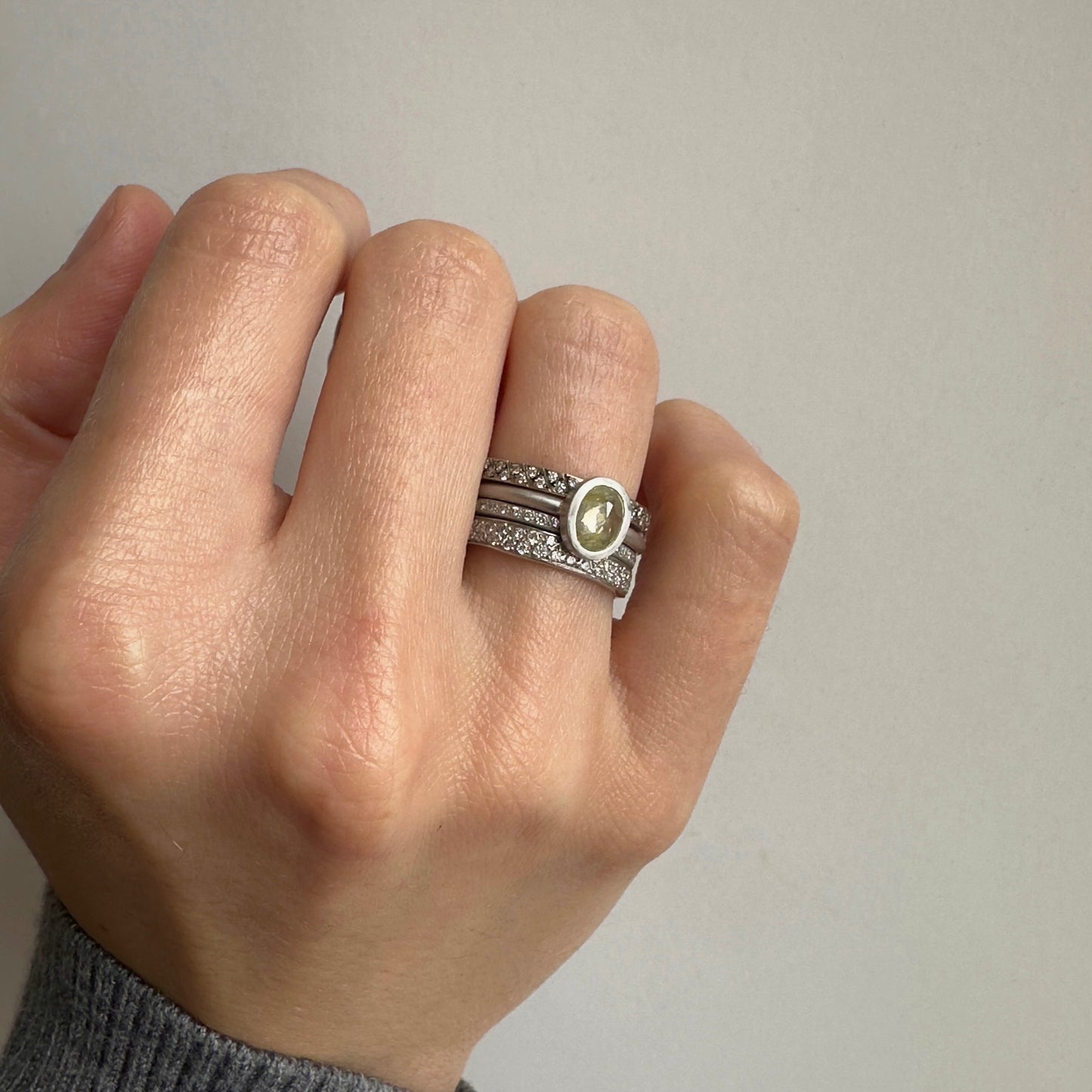 0.95 Carat One-of-a-Kind Rose Cut Light Yellow Diamond Ring | DR190-OOAK