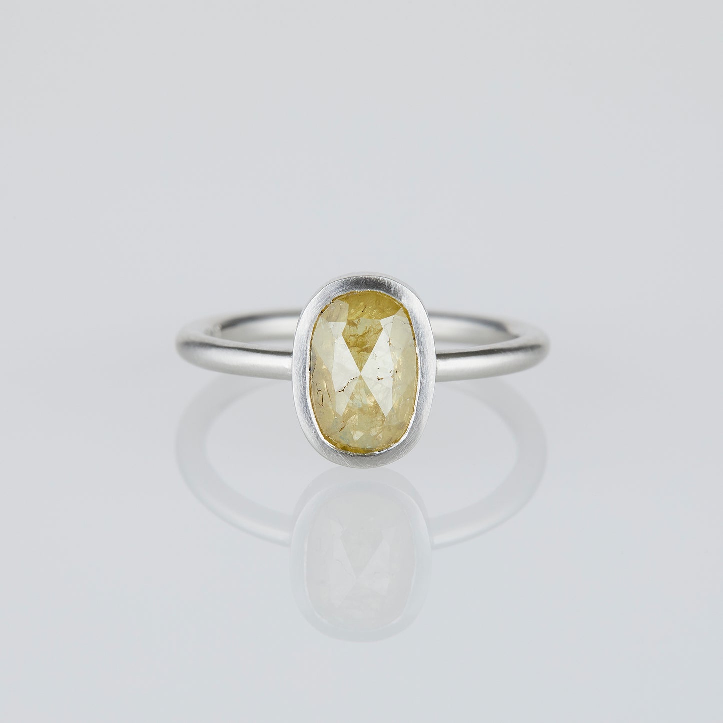 1.48 Carat One-of-a-Kind Rose Cut Light Yellow Diamond Ring | DR191-OOAK