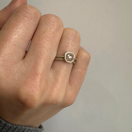 0.8 Carat One-of-a-Kind Rose Cut Grey Orange Diamond Ring | DR194-OOAK