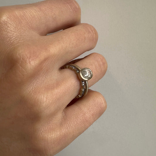 1.18 Carat One-of-a-Kind Rose Cut Grey Diamond Ring | DR195-OOAK