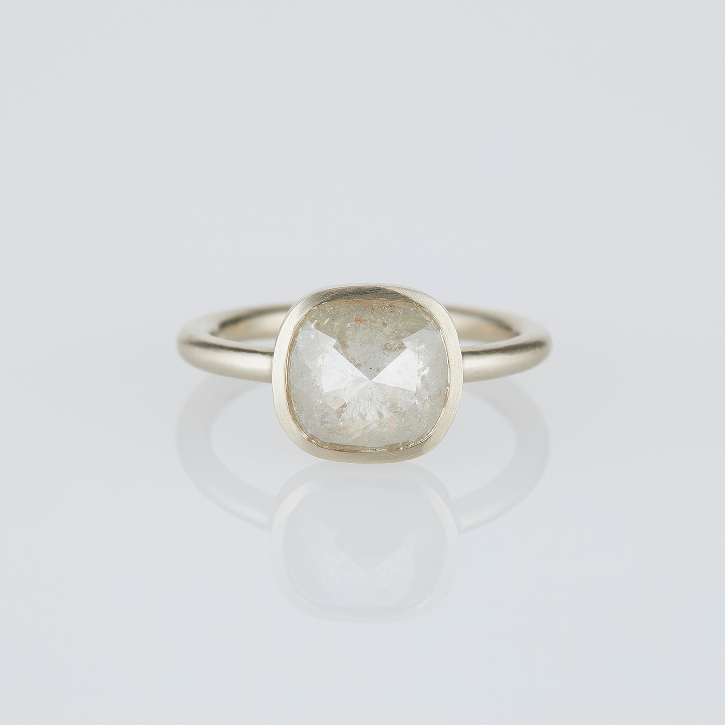 2.75 Carat One-of-a-Kind Rose Cut Icy Grey Diamond Ring | DR197-OOAK