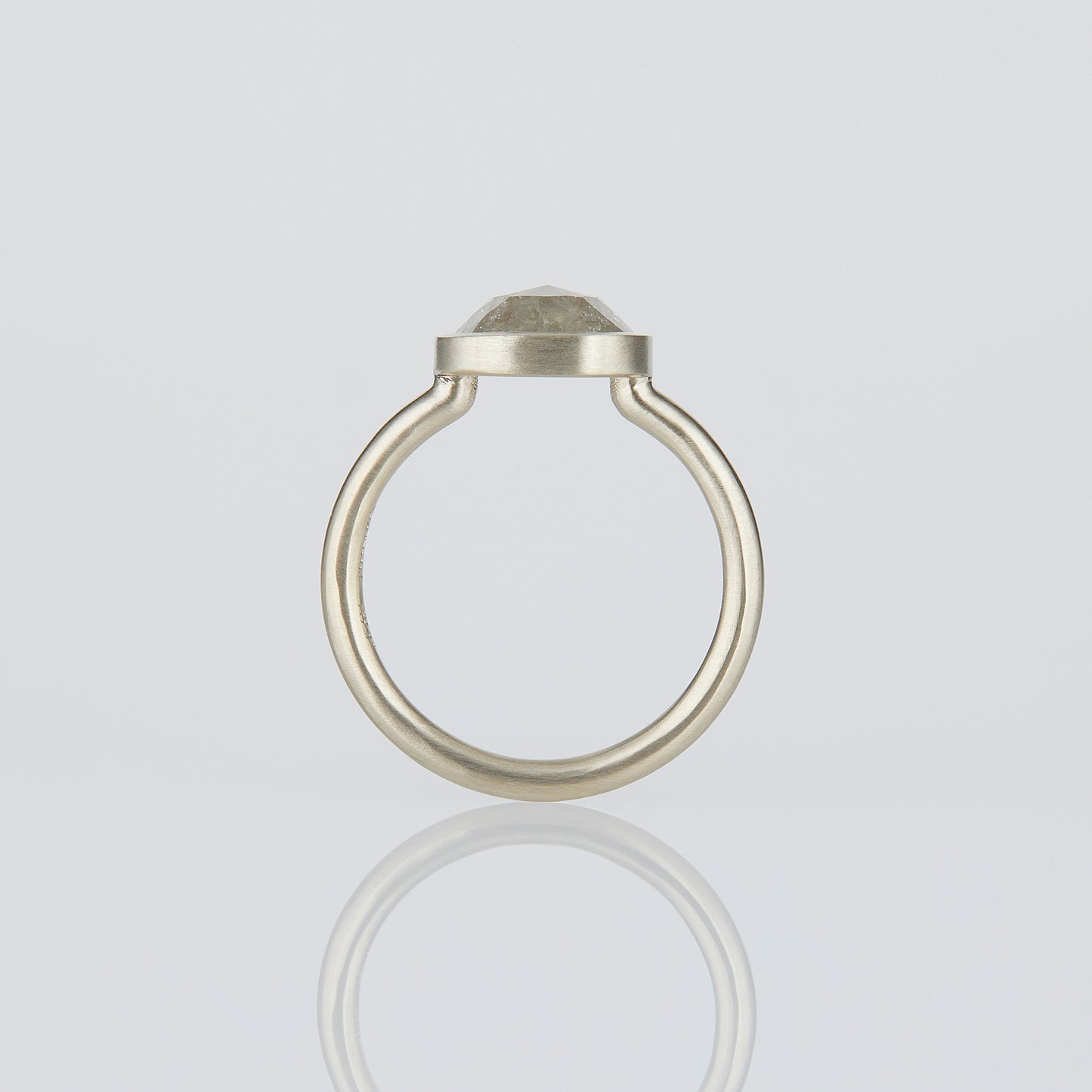 2.75 Carat One-of-a-Kind Rose Cut Icy Grey Diamond Ring | DR197-OOAK