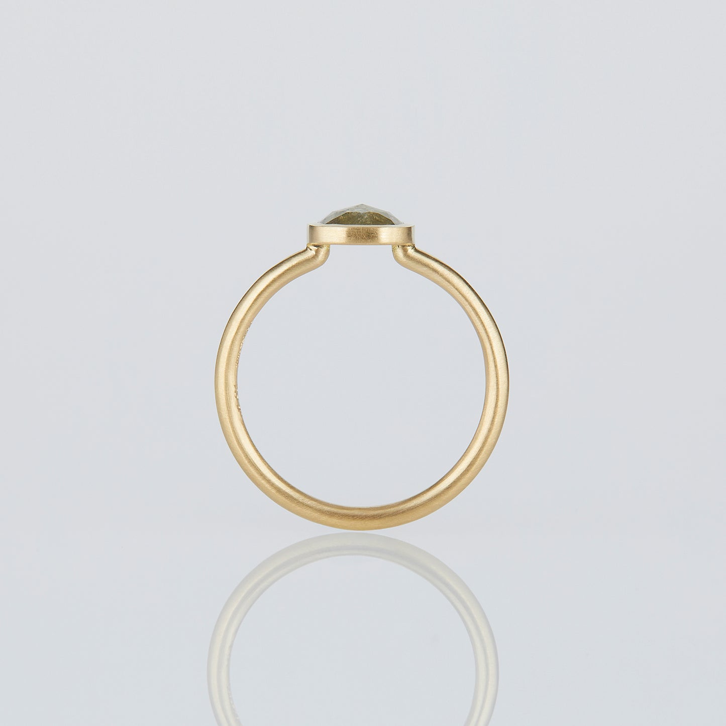 0.64 Carat One-of-a-Kind Rose Cut Greenish Grey Diamond Ring | DR198-OOAK