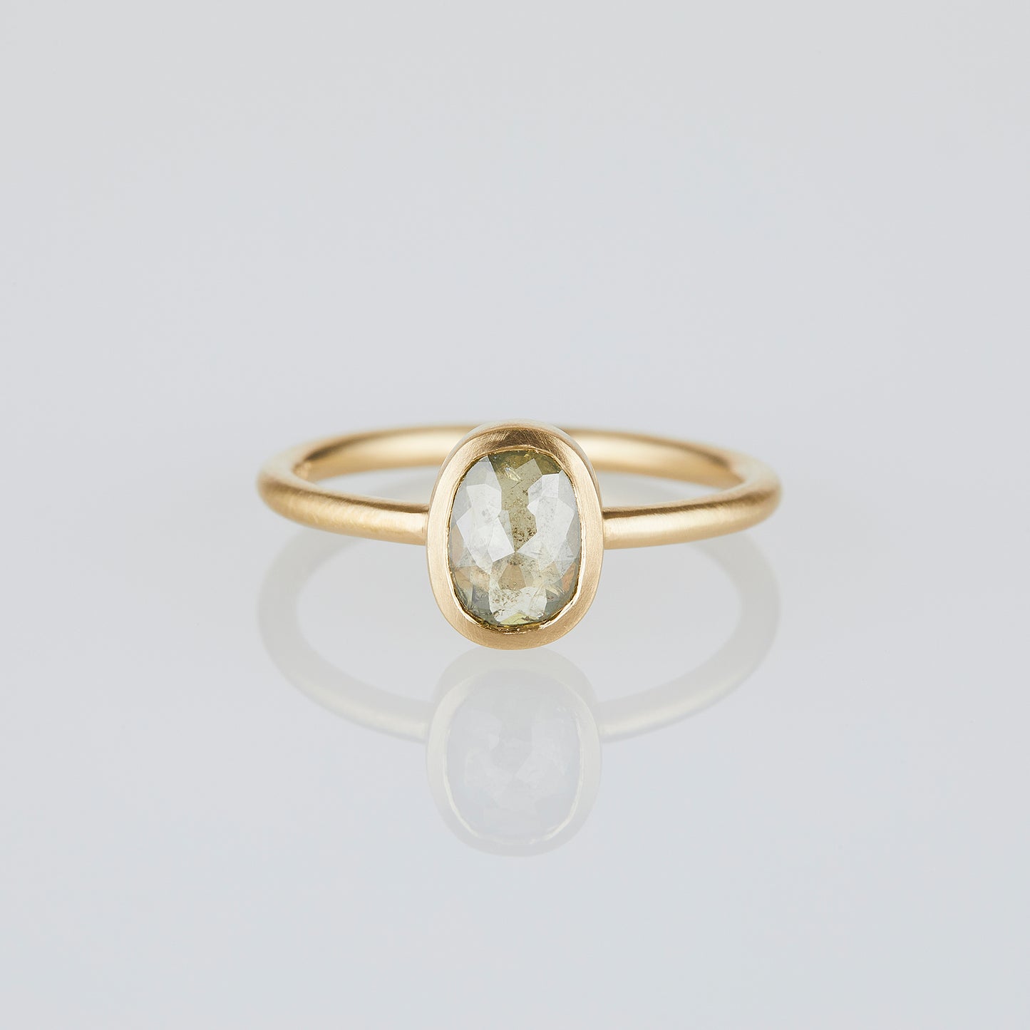 0.92 Carat One-of-a-Kind Rose Cut Yellowish Grey Diamond Ring | DR203-OOAK