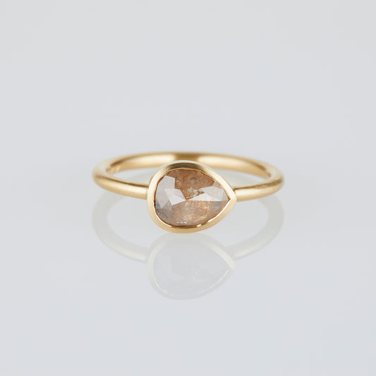 0.99 Carat One-of-a-Kind Rose Cut Grey x Orange Diamond Ring | DR205-OOAK