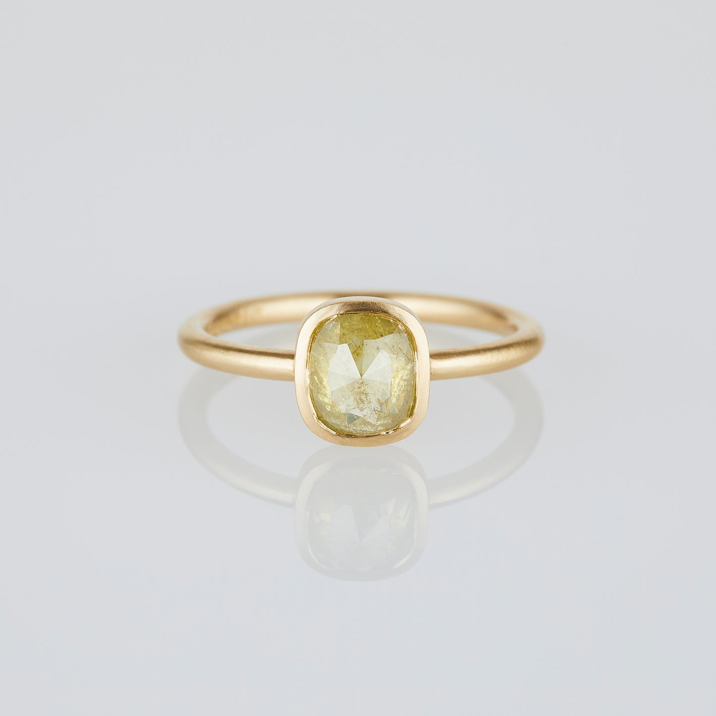 1.26 Carat One-of-a-Kind Rose Cut Light Yellow Diamond Ring | DR206-OOAK