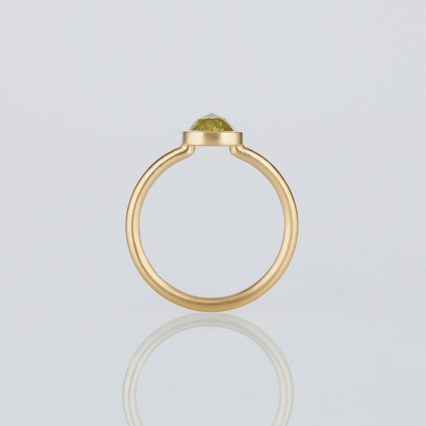 1.26 Carat One-of-a-Kind Rose Cut Light Yellow Diamond Ring | DR206-OOAK