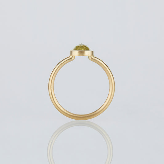 1.26 Carat One-of-a-Kind Rose Cut Light Yellow Diamond Ring | DR206-OOAK