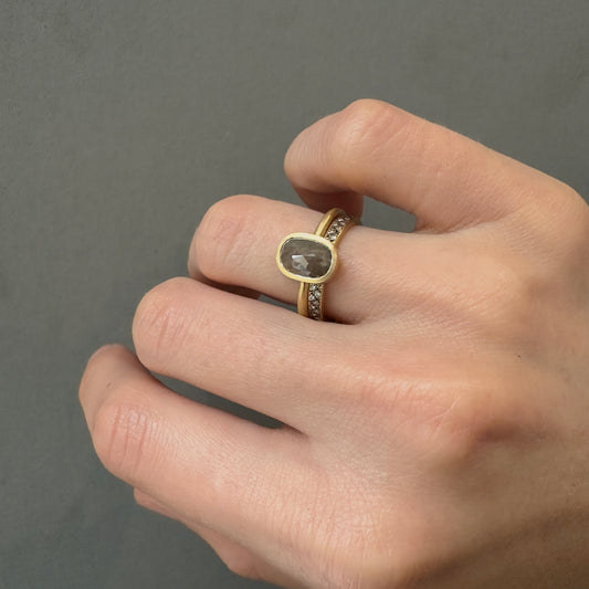 1.6 Carat One-of-a-Kind Rose Cut Grey Diamond Ring | DR207-OOAK