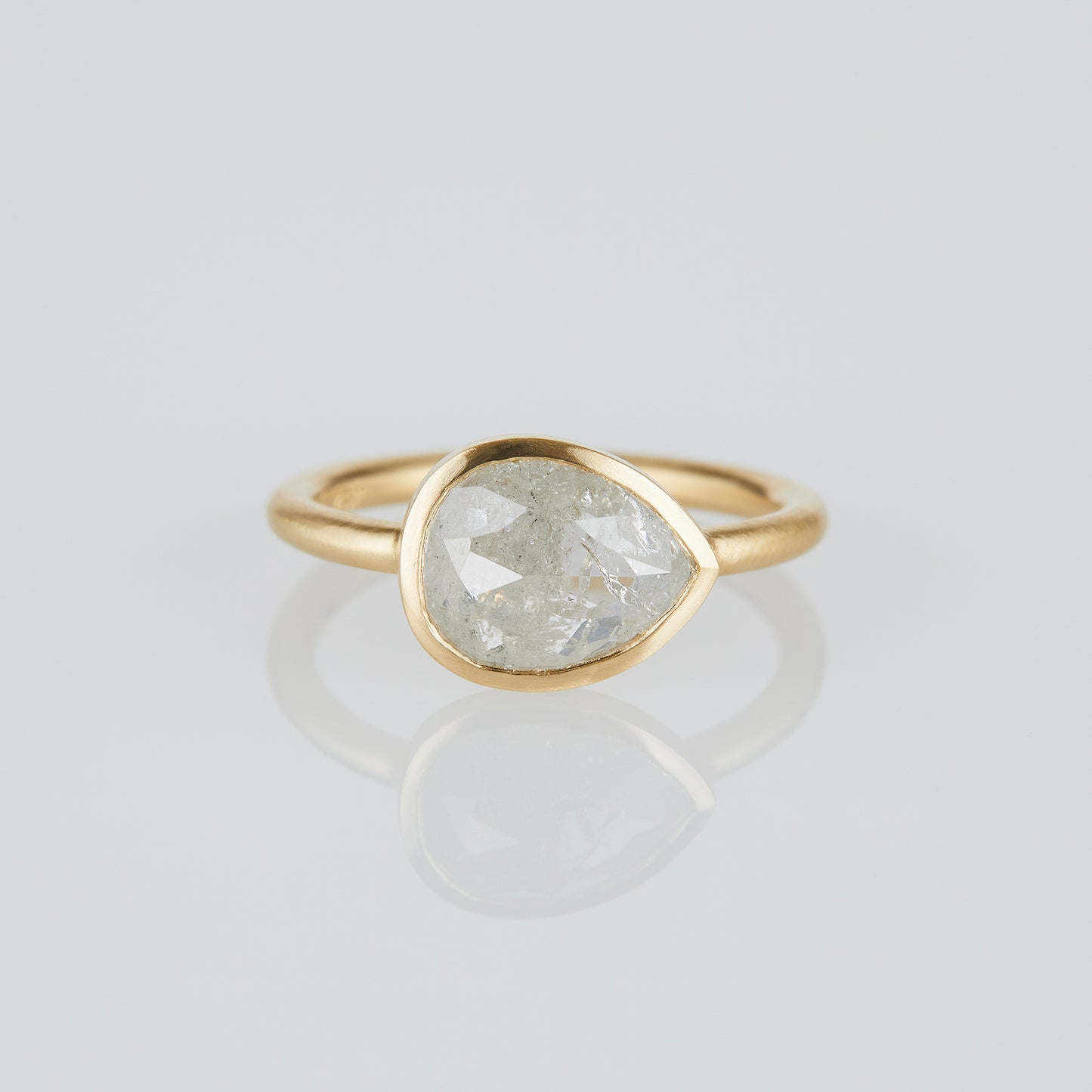 2.23 Carat One-of-a-Kind Rose Cut Icy Grey Diamond Ring | DR208-OOAK