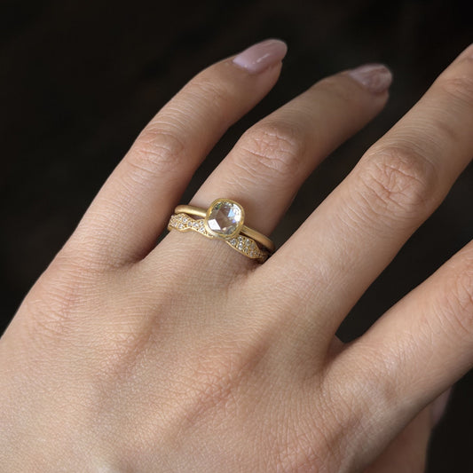 0.74 Carat One-of-a-Kind Rose Cut White Diamond Ring | DR230-OOAK