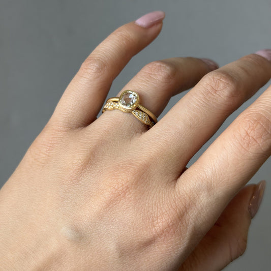 0.74 Carat One-of-a-Kind Rose Cut White Diamond Ring | DR230-OOAK