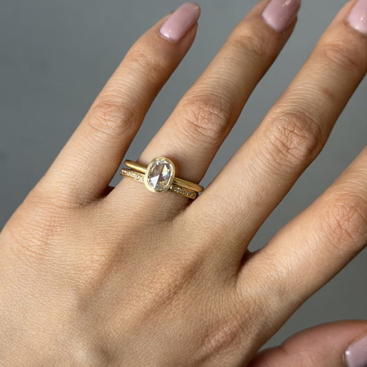 0.91 Carat One-of-a-Kind Rose Cut White Diamond Ring | DR231-OOAK