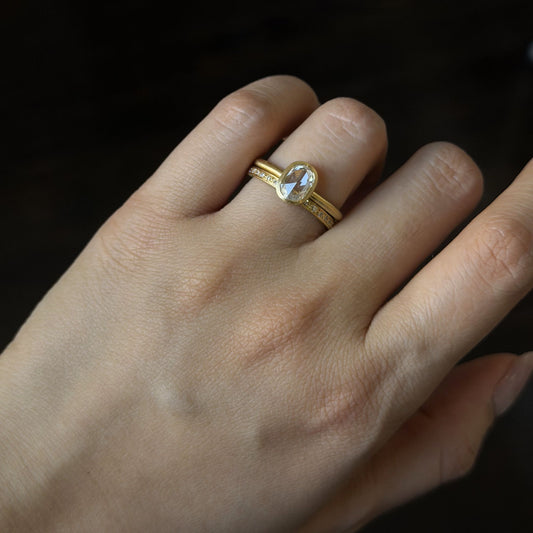 0.91 Carat One-of-a-Kind Rose Cut White Diamond Ring | DR231-OOAK