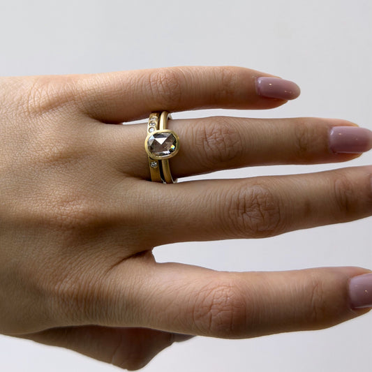 1.26 Carat One-of-a-Kind Rose Cut Light Brown Diamond Ring | DR233-OOAK