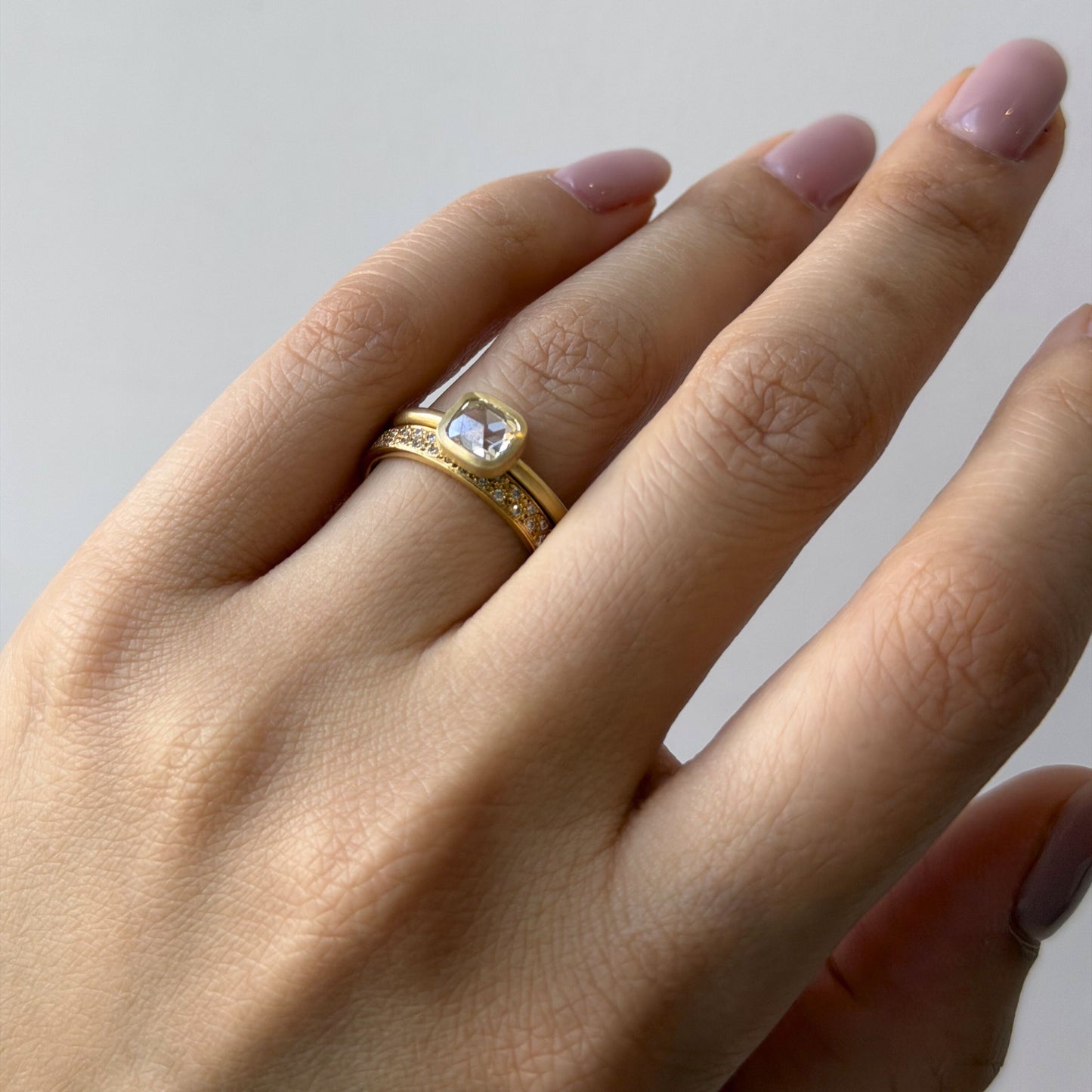 0.55 Carat One-of-a-Kind Rose Cut White Diamond Ring | DR236-OOAK