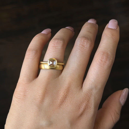 1.13 Carat One-of-a-Kind Rose Cut White Diamond Ring | DR237-OOAK