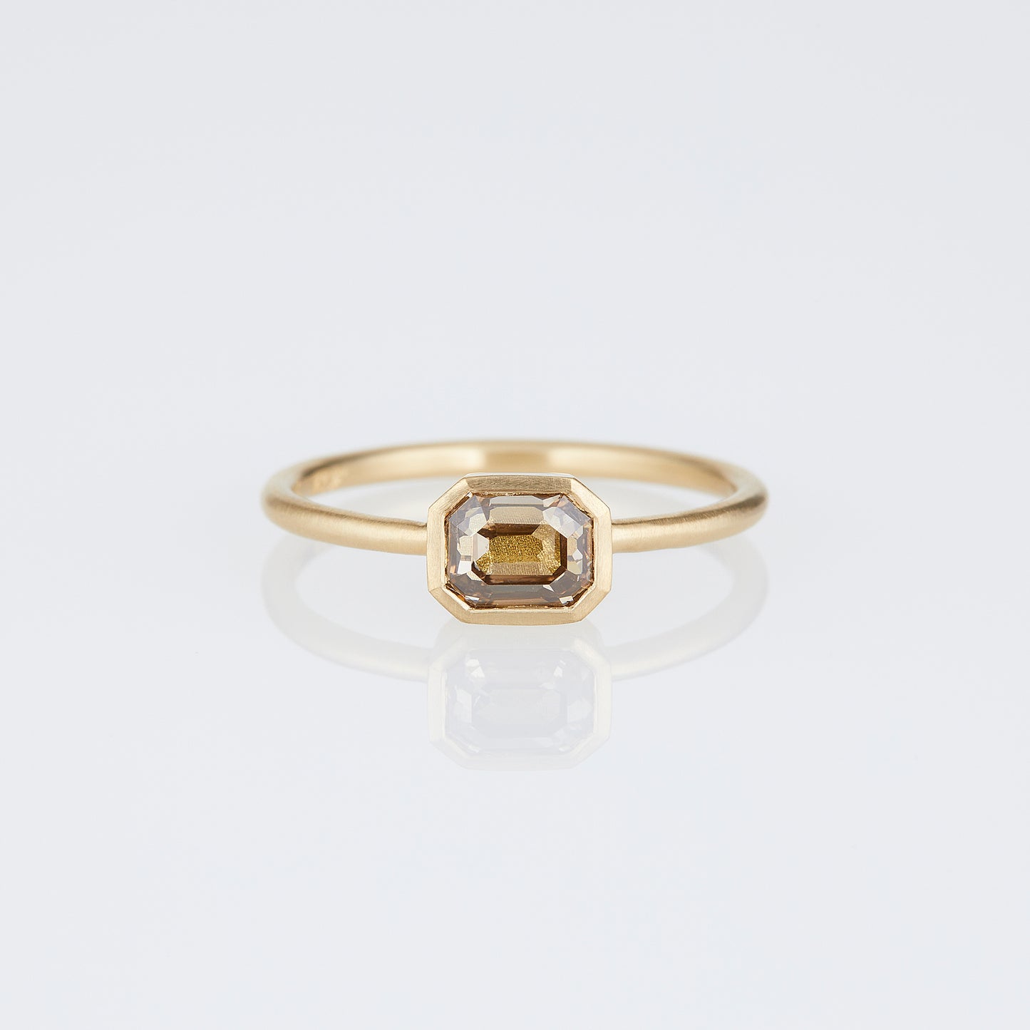 1.03 Carat One-of-a-Kind Assher Cut Amber Brown Diamond Ring | DR246-OOAK