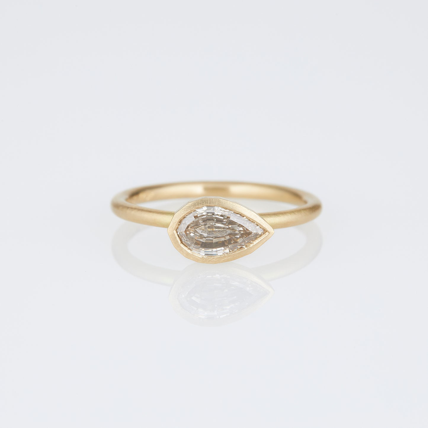 1.12 Carat One-of-a-Kind Modified Pear Step Cut Light Brown Diamond Ring | DR247-OOAK