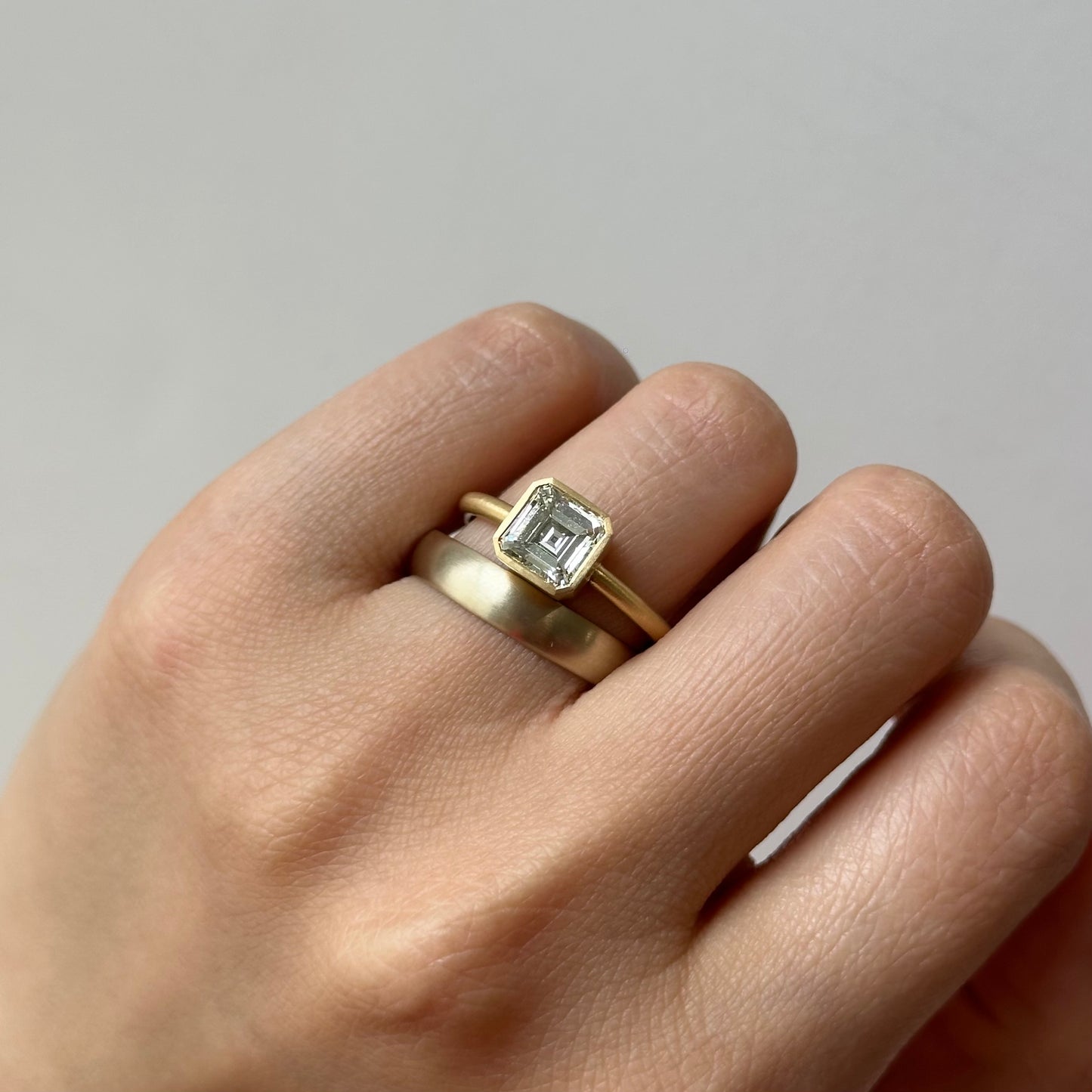 1.51 Carat One-of-a-Kind Assher Cut White Diamond Ring | DR249-OOAK