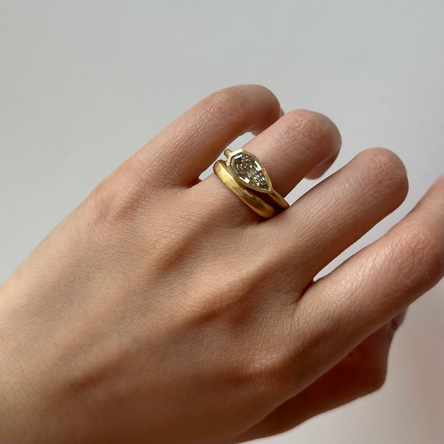 1.52 Carat One-of-a-Kind Modified Pear Step Cut Fancy Brown-Yellow Diamond Ring | DR250-OOAK