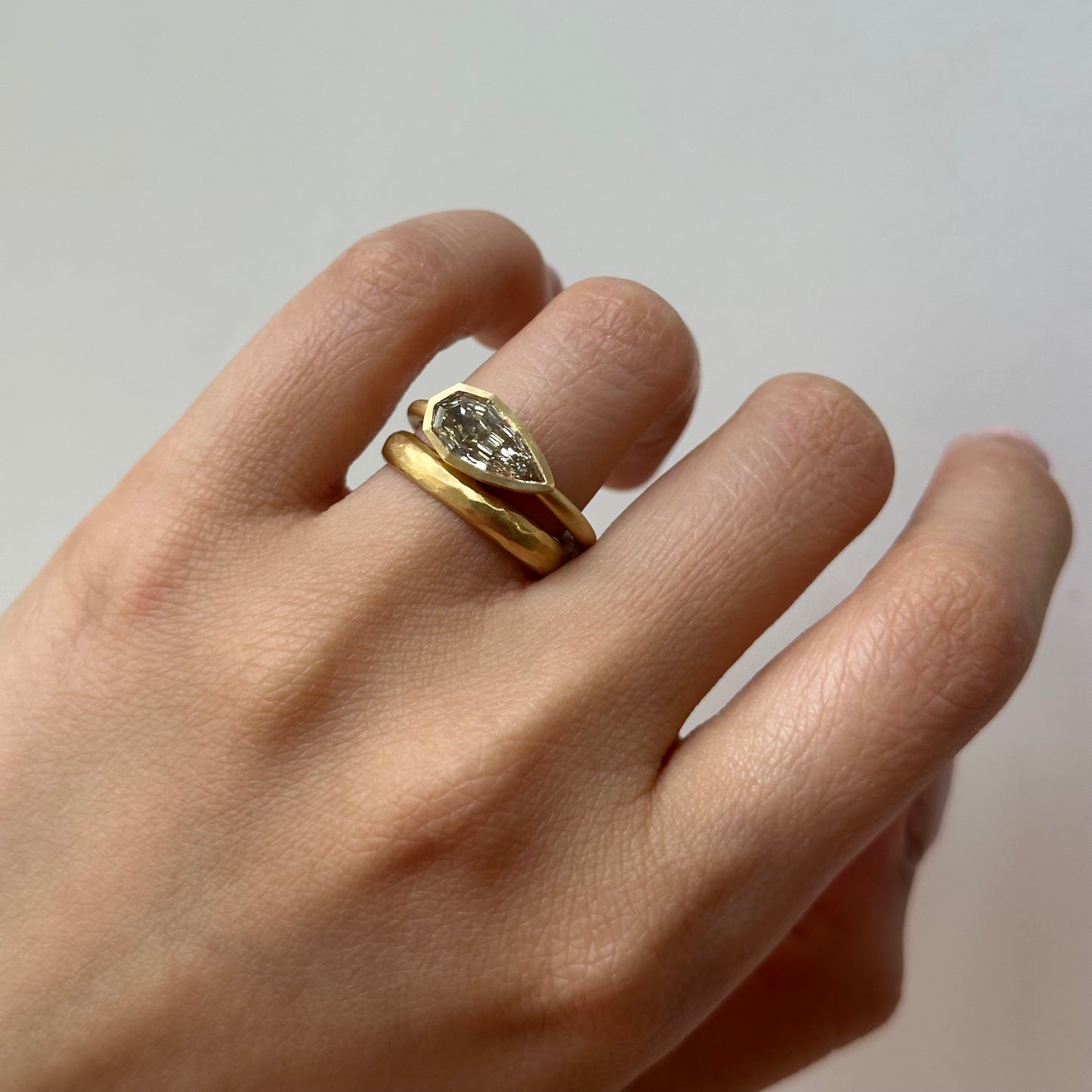 1.52 Carat One-of-a-Kind Modified Pear Step Cut Fancy Brown-Yellow Diamond Ring | DR250-OOAK