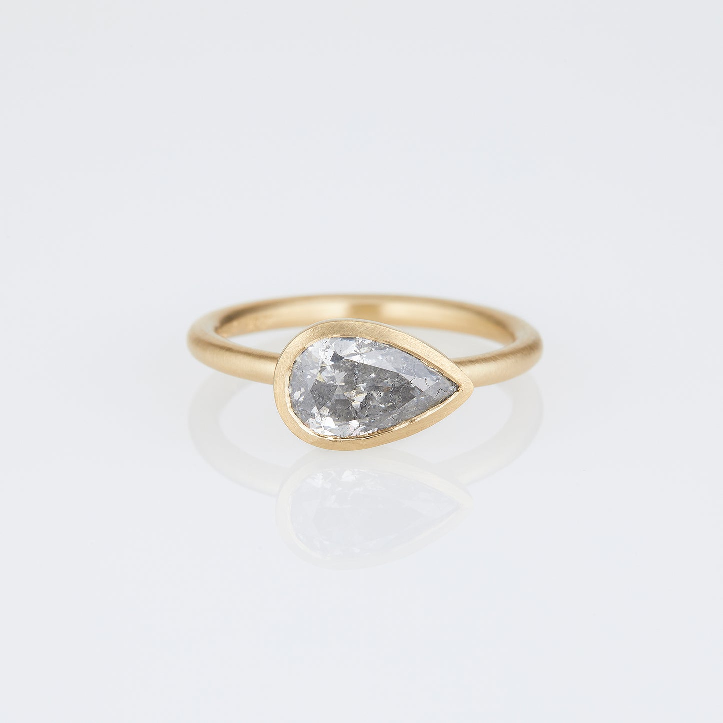 1.59 Carat One-of-a-Kind Pear Brilliant Cut Salt & Pepper Diamond Ring | DR251-OOAK
