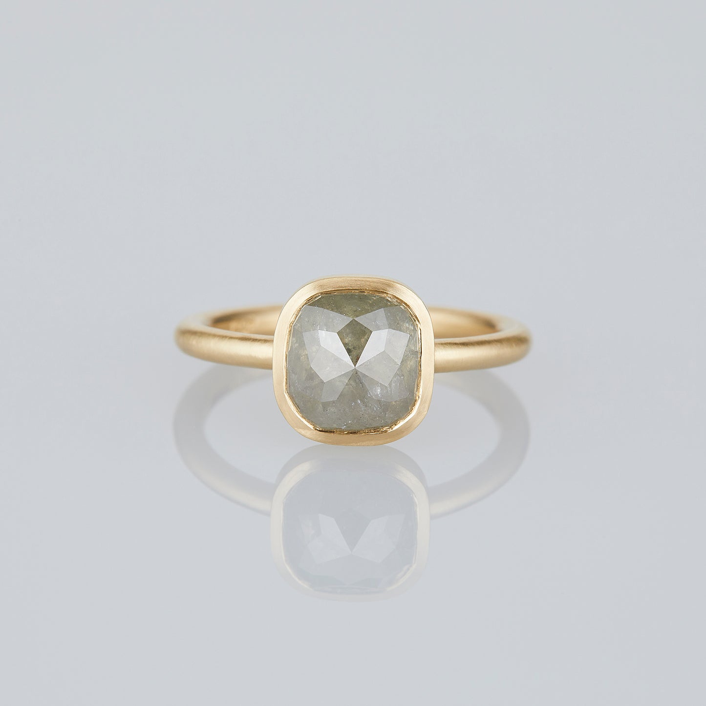 2.83 Carat One-of-a-Kind Rose Cut Cloud Grey Diamond Ring | DR268-OOAK