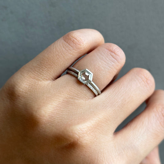 0.42 Carat One-of-a-Kind Rose Cut White White Diamond Ring | DR275-OOAK
