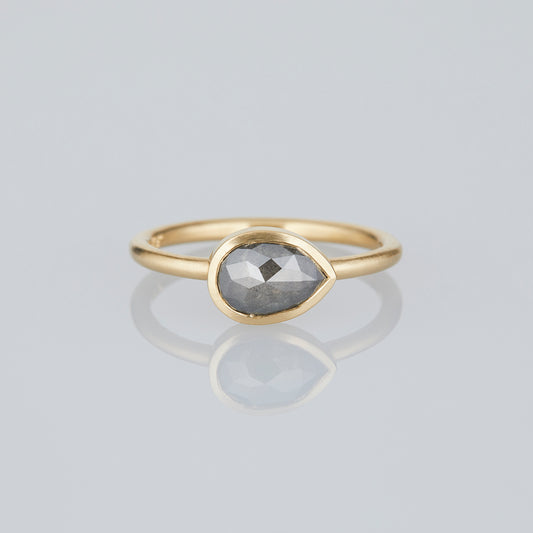 1.02 Carat One-of-a-Kind Rose Cut Feather Grey Diamond Ring | DR284-OOAK