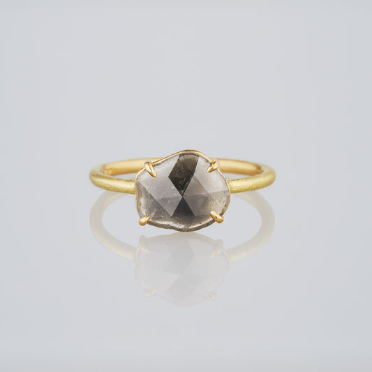 1.27 Carat One-of-a-Kind Sliced Feather Grey Diamond Ring | DR289-OOAK