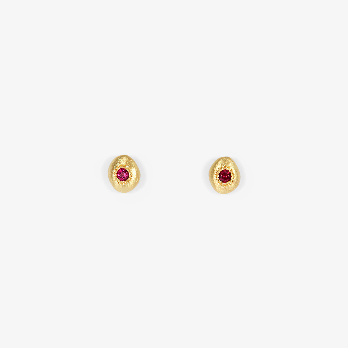 Ruby Pebble Studs | E11001R