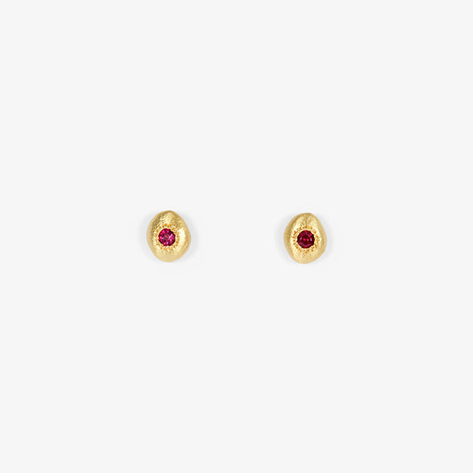 Ruby Pebble Studs | E11001R